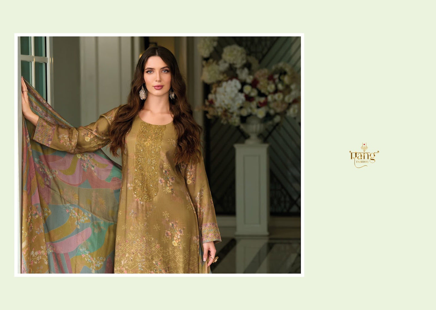 Antique Rang Fashion Muslin Pant Style Suits Wholesaler