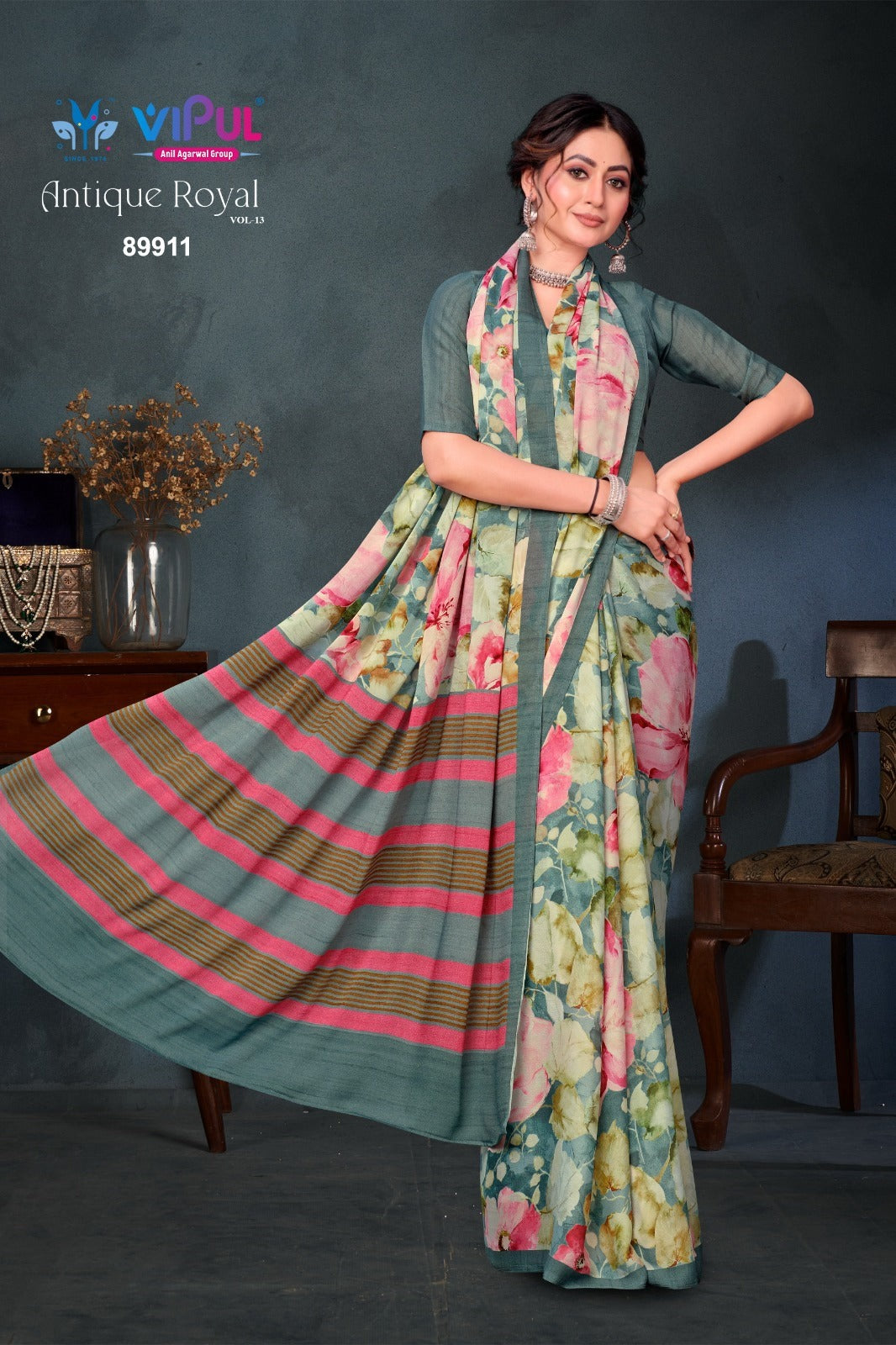 Antique Royal Vol 13 Vipul Satin Sarees Exporter Ahmedabad
