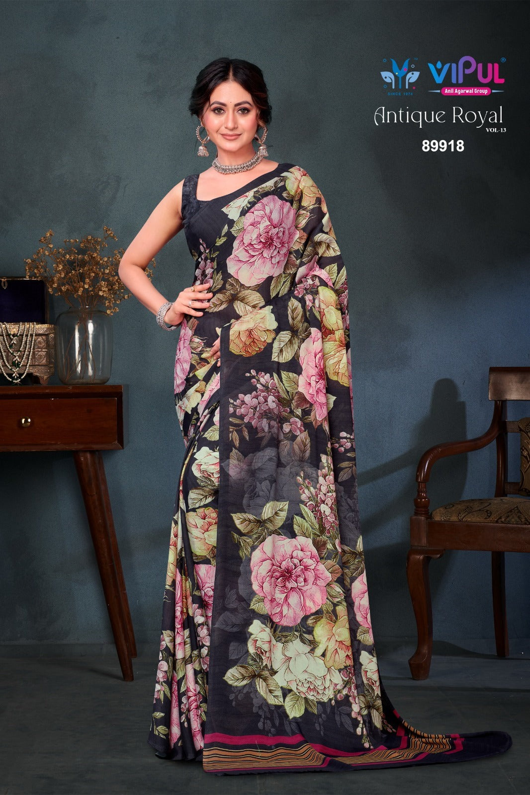 Antique Royal Vol 13 Vipul Satin Sarees Exporter Ahmedabad