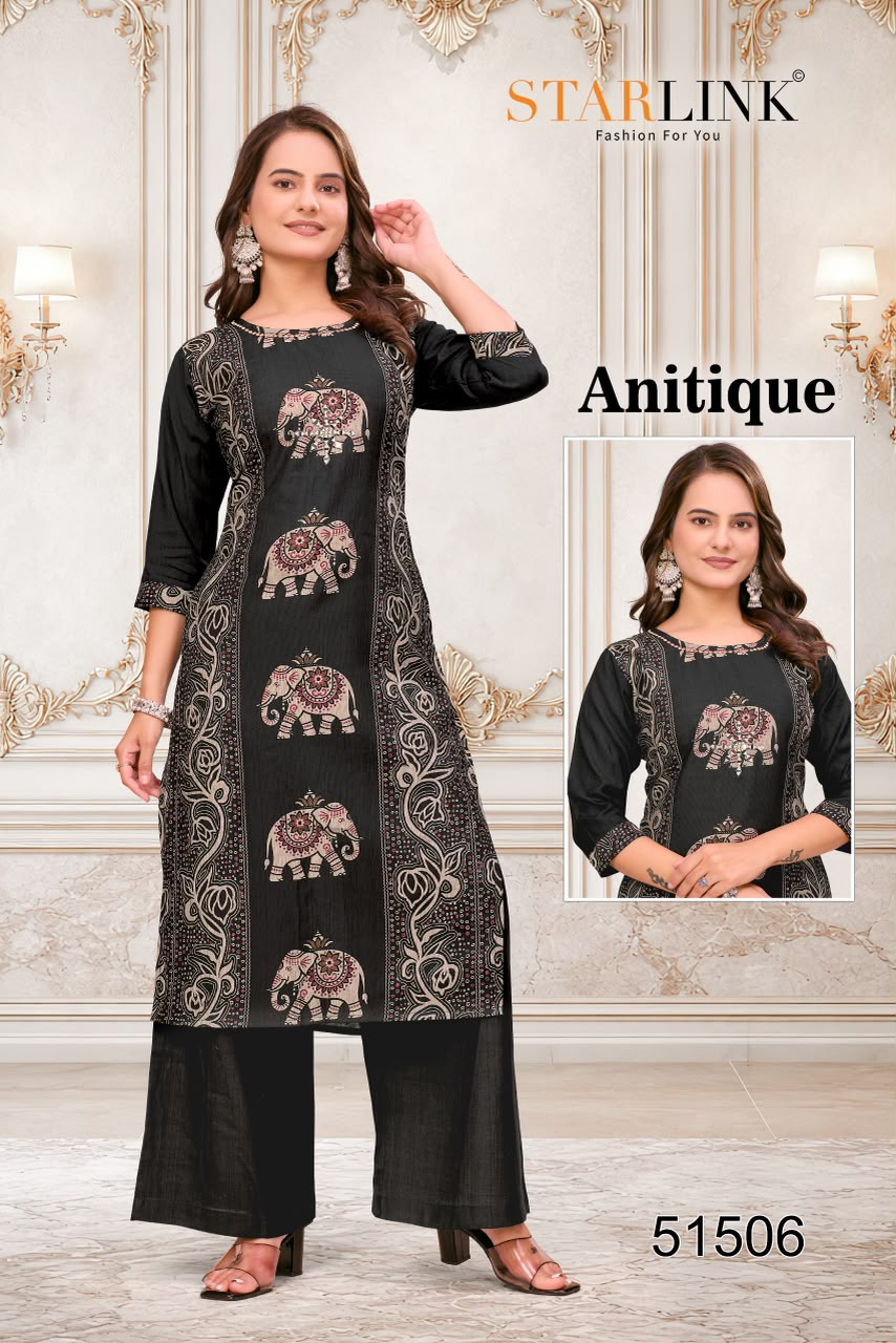 Antique Starlink Vertican Kurti Plazzo Set Supplier India