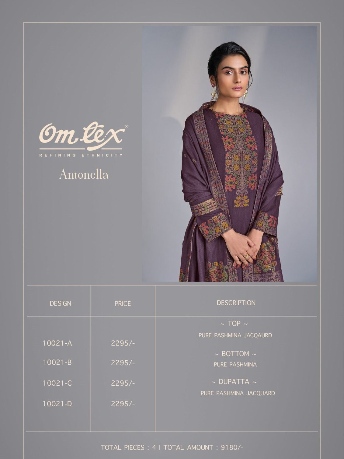 Antonella Omtex Pashmina Suits Exporter Gujarat