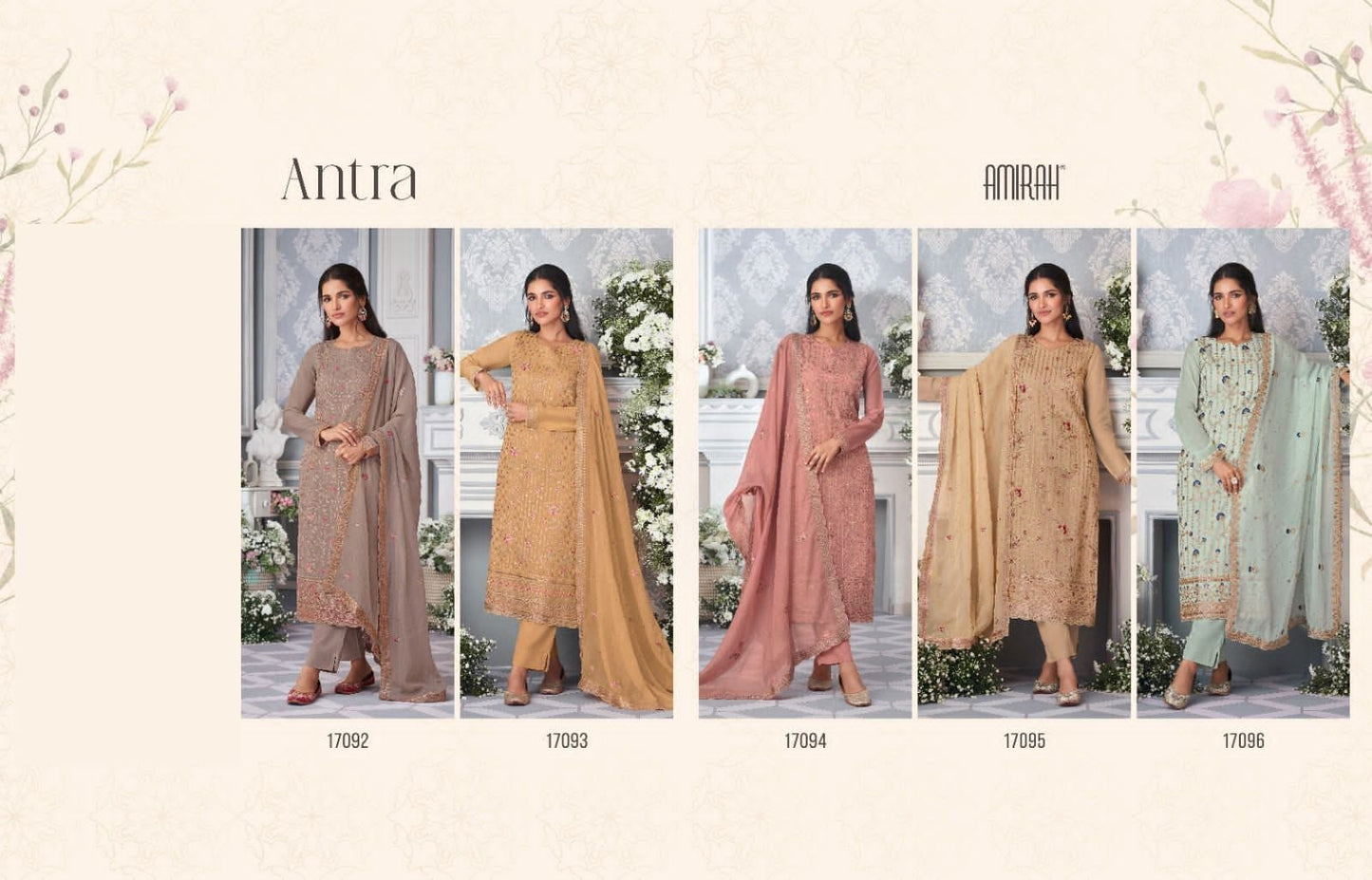Antra Amirah Organza Pant Style Suits Wholesaler India