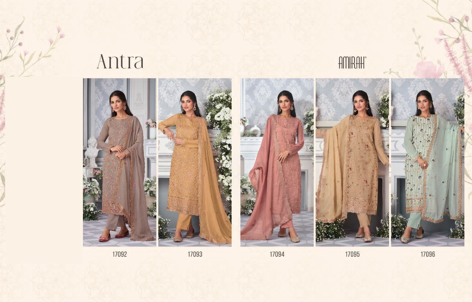 Antra Amirah Organza Pant Style Suits Wholesaler India
