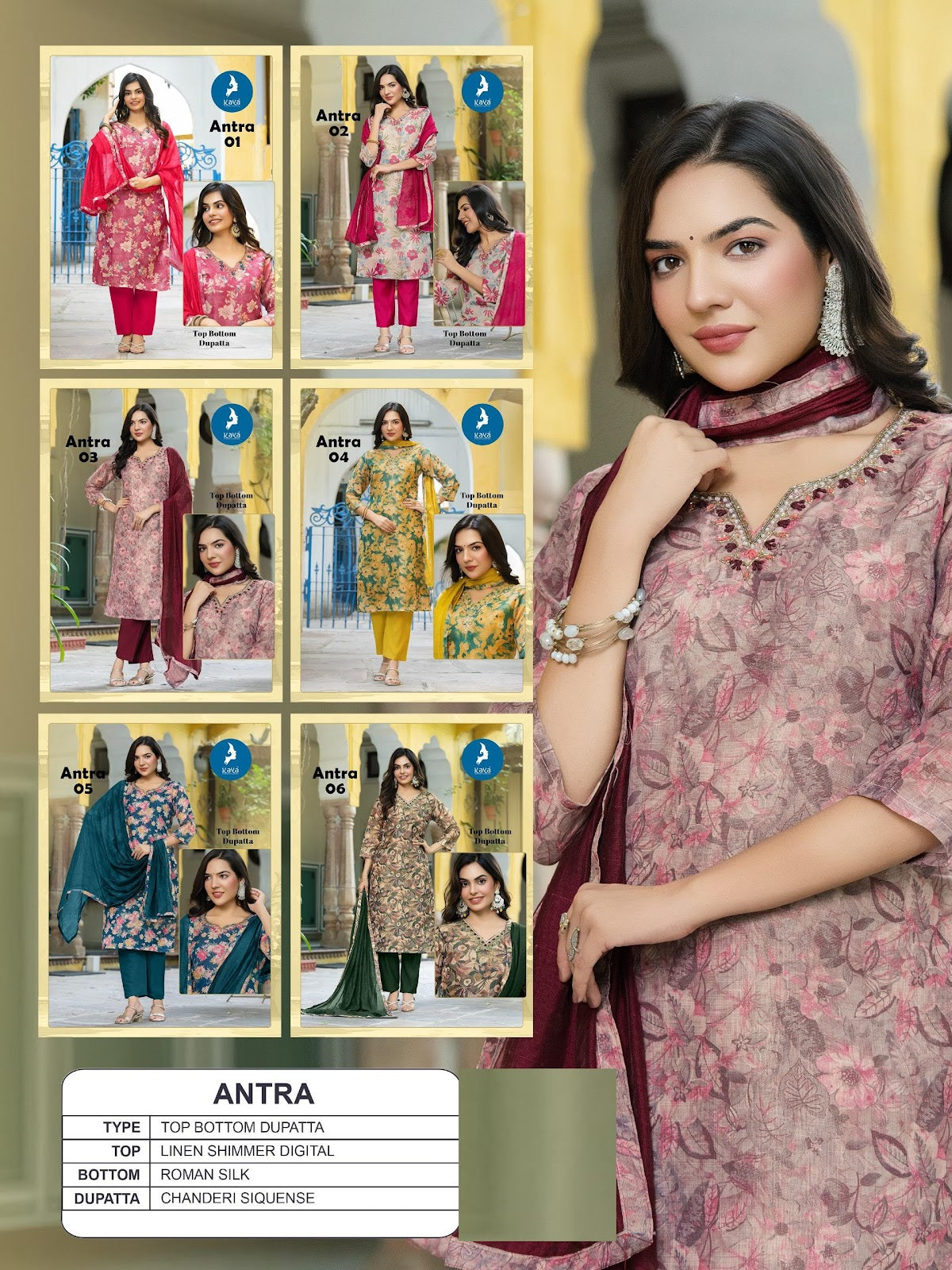 Antra Kaya Readymade Pant Style Suits Exporter India