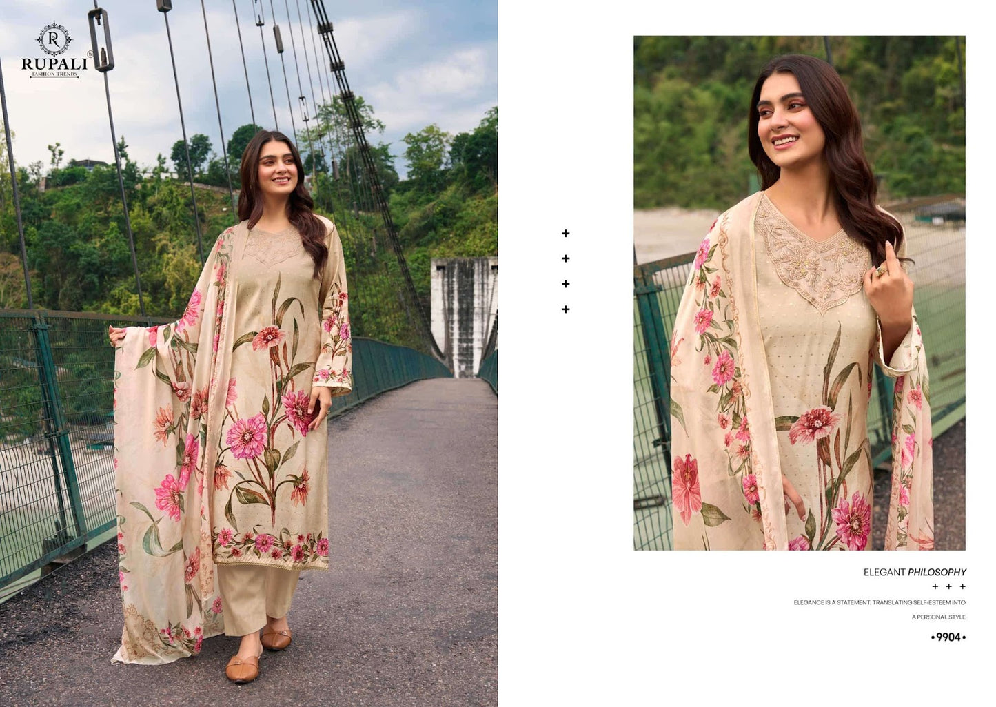 Antra Rupali Muslin Silk Pant Style Suits Wholesaler Gujarat