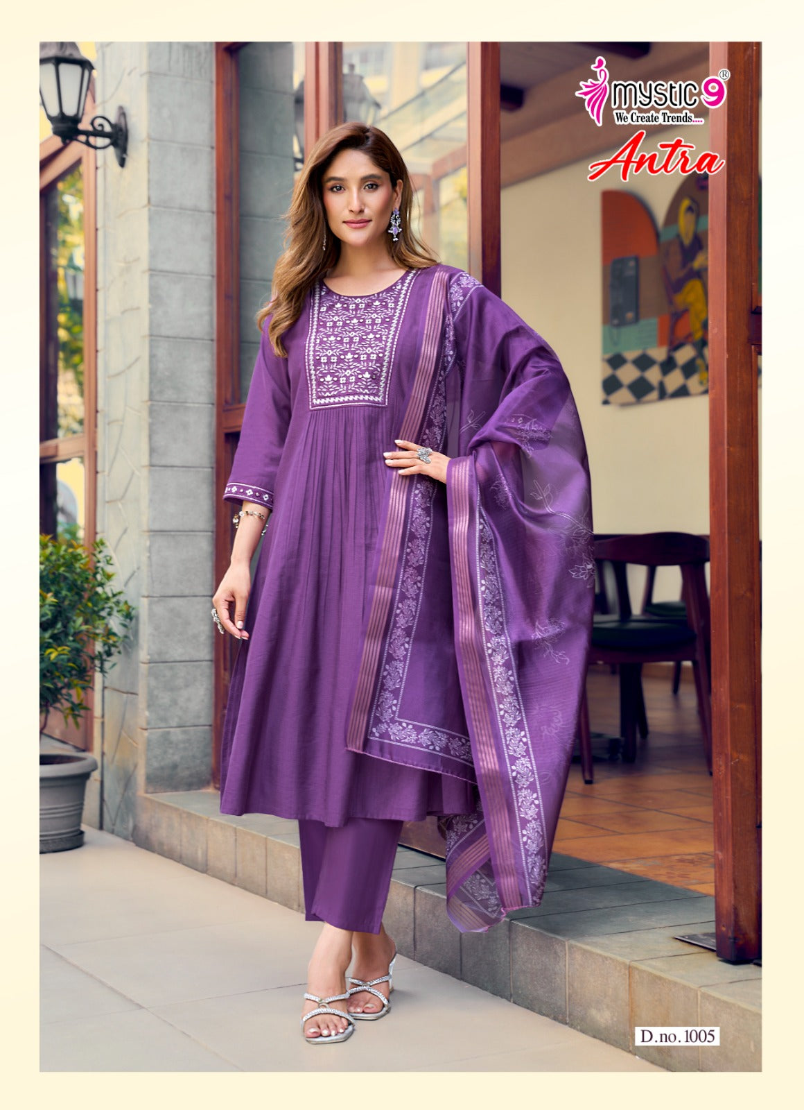 Antra Vol 1 Mystic 9 Vertican Readymade Pant Style Suits Manufacturer India