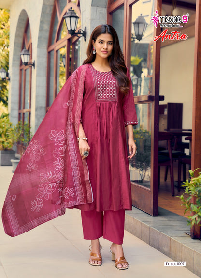 Antra Vol 1 Mystic 9 Vertican Readymade Pant Style Suits Manufacturer India