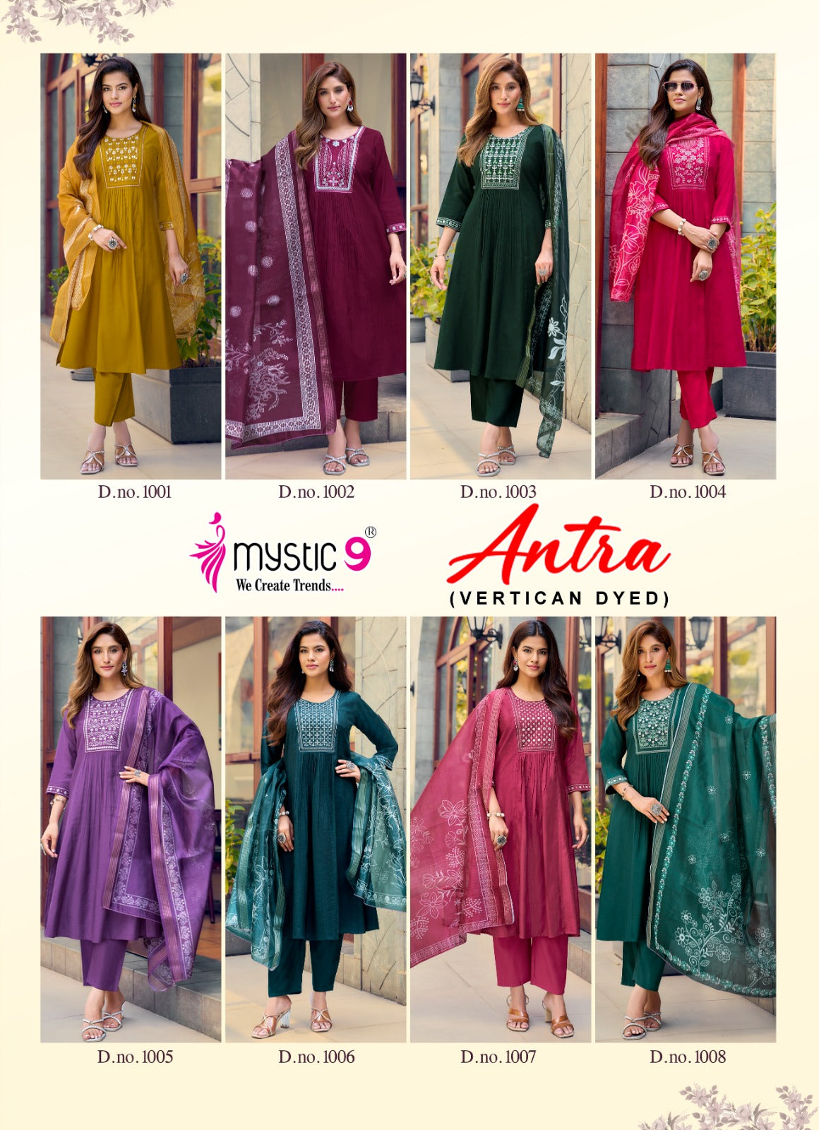 Antra Vol 1 Mystic 9 Vertican Readymade Pant Style Suits Manufacturer India
