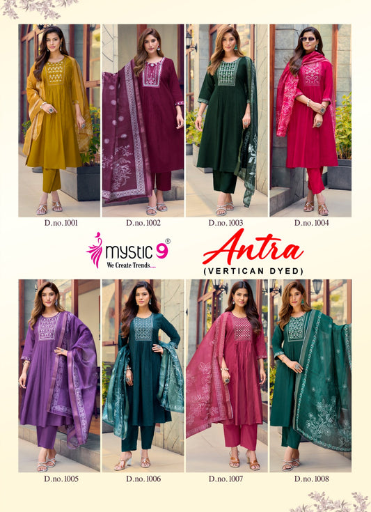 Antra Vol 1 Mystic 9 Vertican Readymade Pant Style Suits Manufacturer India