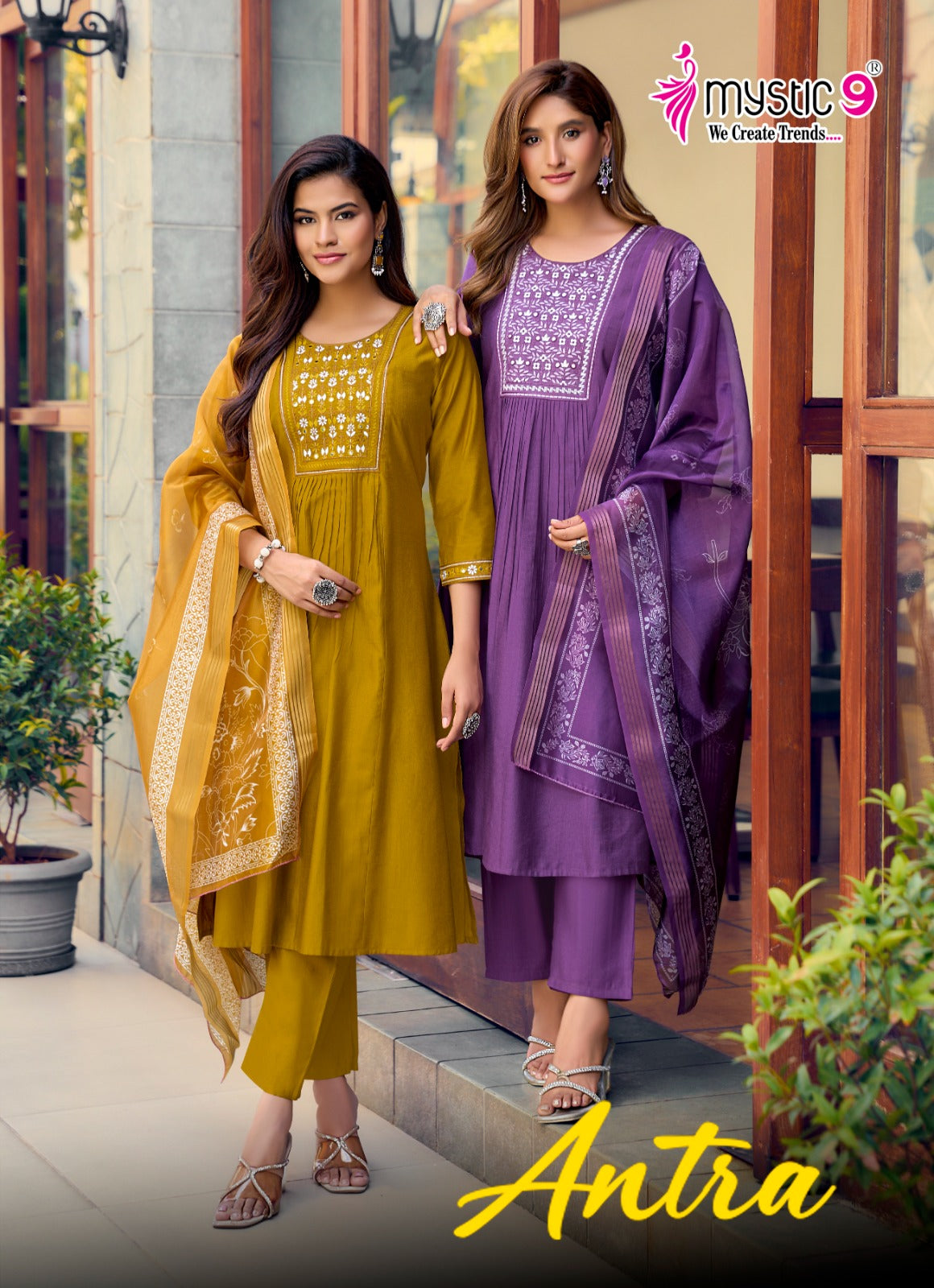 Antra Vol 1 Mystic 9 Vertican Readymade Pant Style Suits Manufacturer India