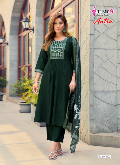 Antra Vol 1 Mystic 9 Vertican Readymade Pant Style Suits Manufacturer India