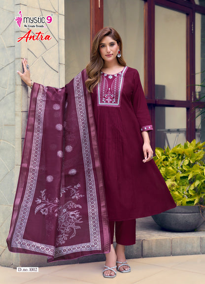 Antra Vol 1 Mystic 9 Vertican Readymade Pant Style Suits Manufacturer India
