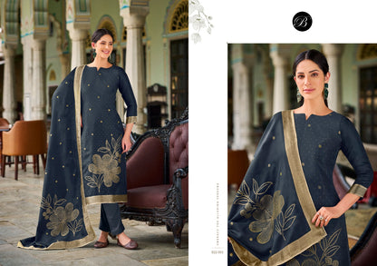 Anuja Belliza Designer Studio Silk Jacquard Karachi Salwar Suits Exporter Gujarat