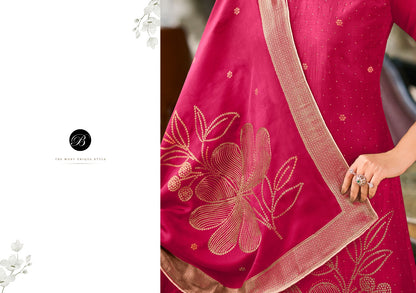 Anuja Belliza Designer Studio Silk Jacquard Karachi Salwar Suits Exporter Gujarat