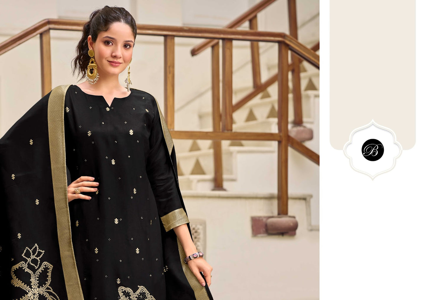 Anuja Vol 2 Belliza Designer Studio Silk Jacquard Karachi Salwar Suits Wholesale