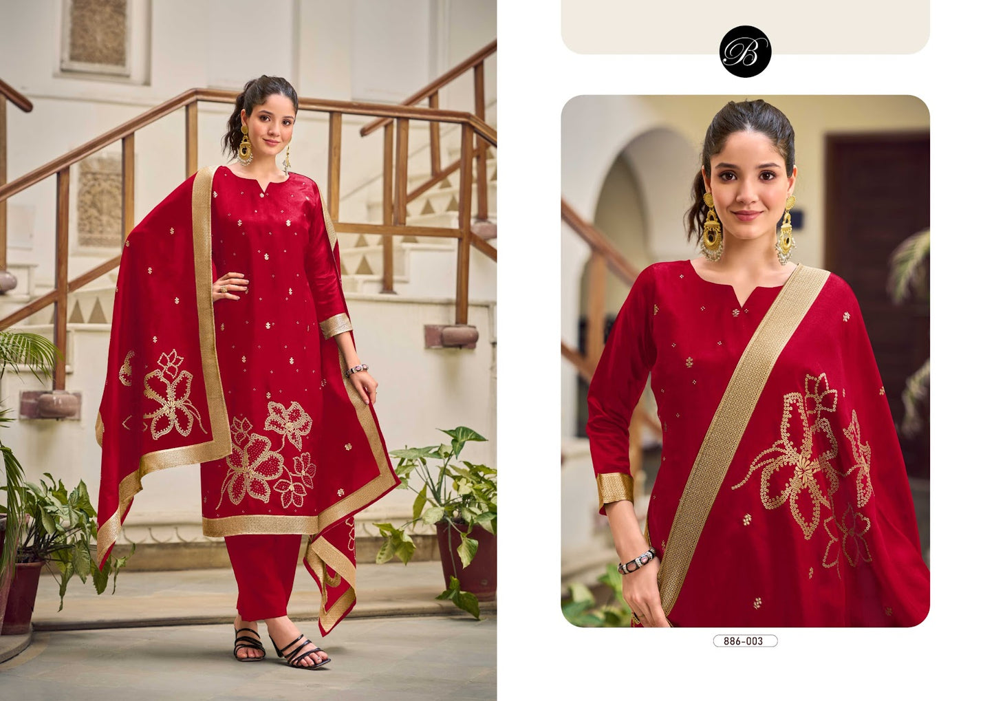 Anuja Vol 2 Belliza Designer Studio Silk Jacquard Karachi Salwar Suits Wholesale