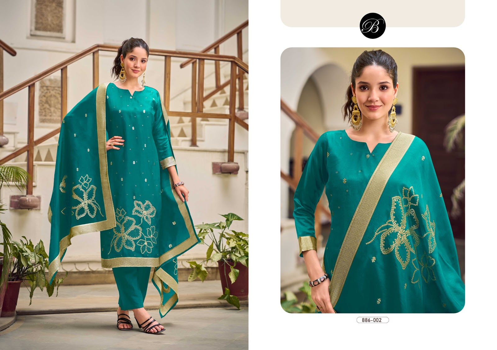 Anuja Vol 2 Belliza Designer Studio Silk Jacquard Karachi Salwar Suits Wholesale
