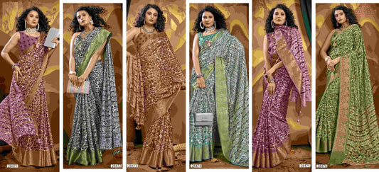 Anulata Vallabhi Prints Cotton Linen Sarees Wholesaler India