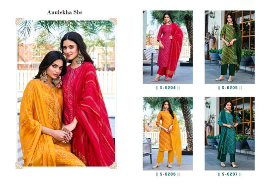 Anulekha Sbs Chanderi Readymade Pant Style Suits Wholesaler Ahmedabad