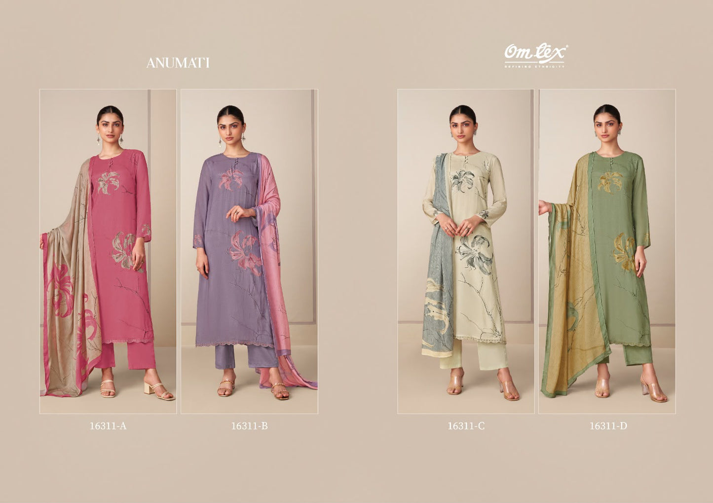 Anumati Omtex Muslin Pant Style Suits Manufacturer