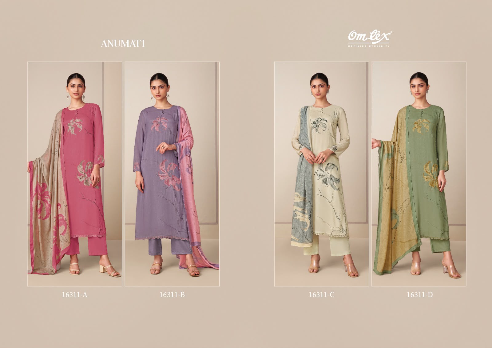 Anumati Omtex Muslin Pant Style Suits Manufacturer