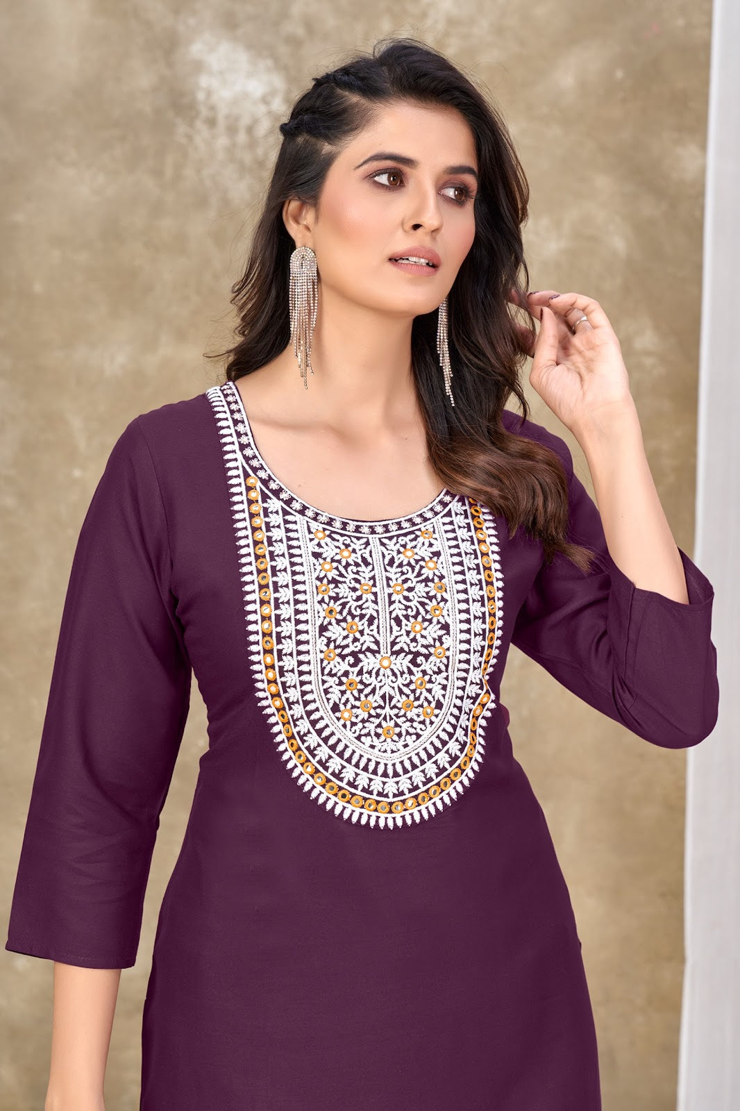 Anupama Banwery Rayon 14Kg Knee Length Kurtis Exporter Gujarat