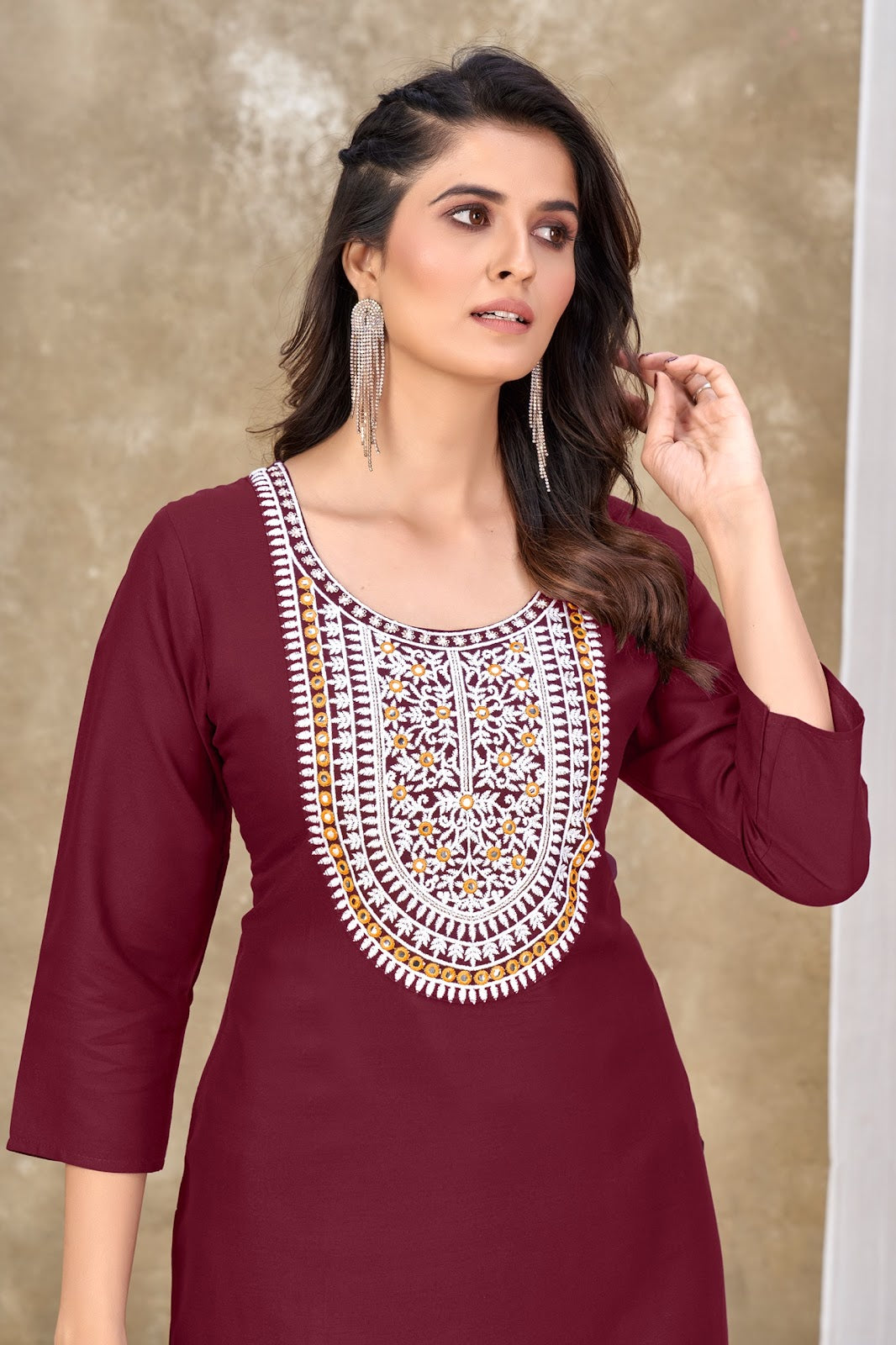 Anupama Banwery Rayon 14Kg Knee Length Kurtis Exporter Gujarat