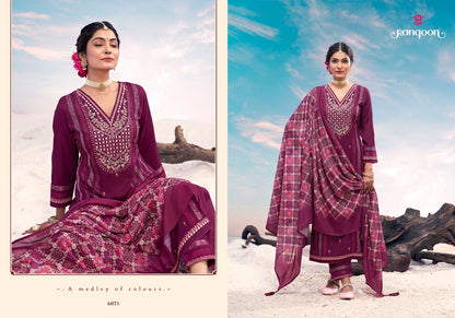 Anuradha Rangoon Rayon Readymade Pant Style Suits Wholesaler