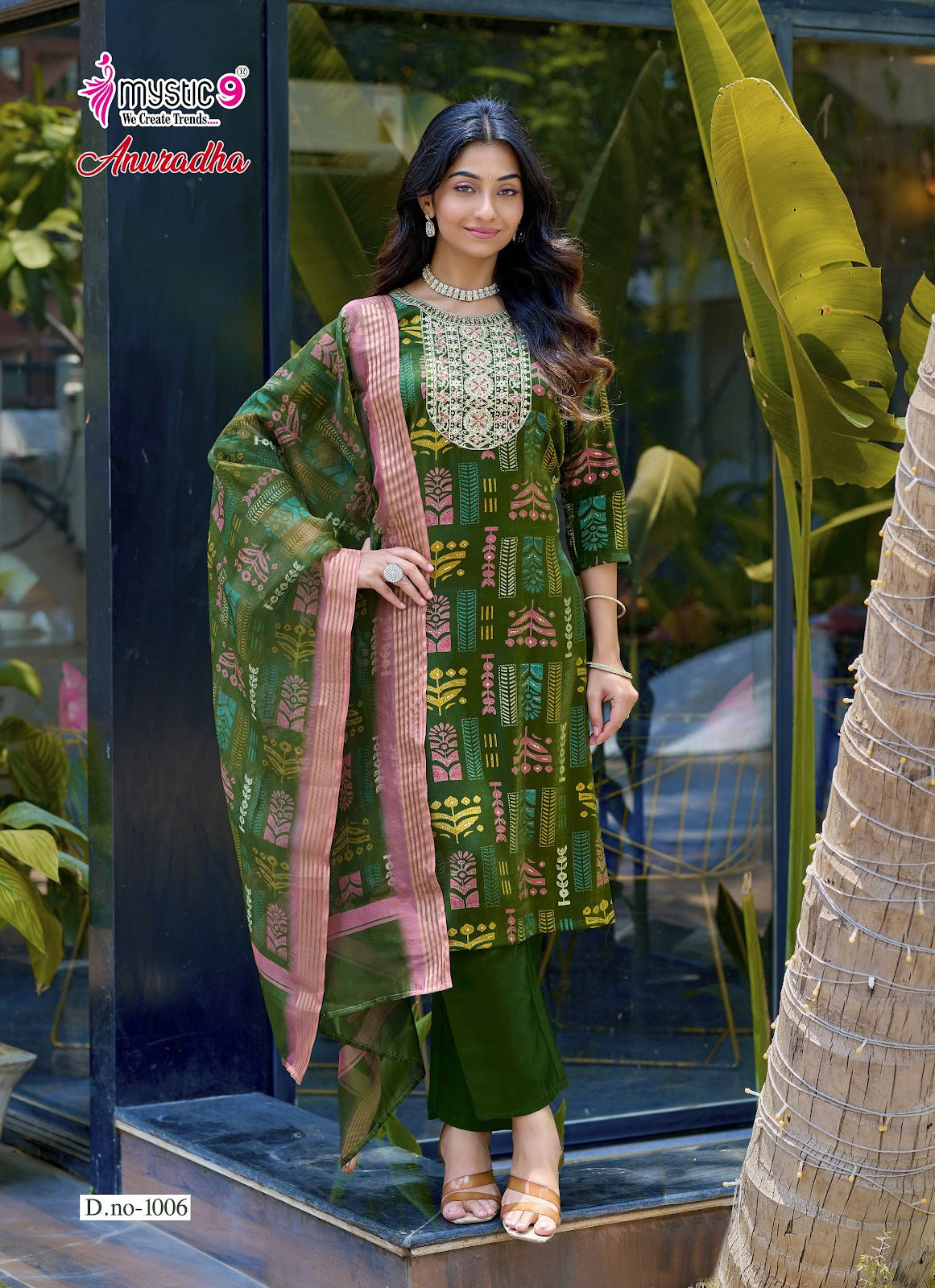 Anuradha Vol 1 Mystic 9 Roman Readymade Pant Style Suits Wholesaler Ahmedabad