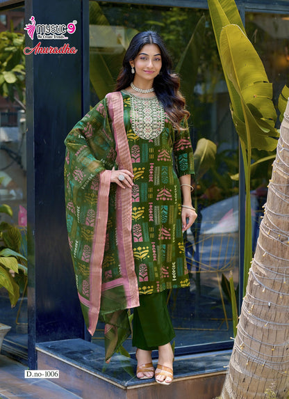 Anuradha Vol 1 Mystic 9 Roman Readymade Pant Style Suits Wholesaler Ahmedabad