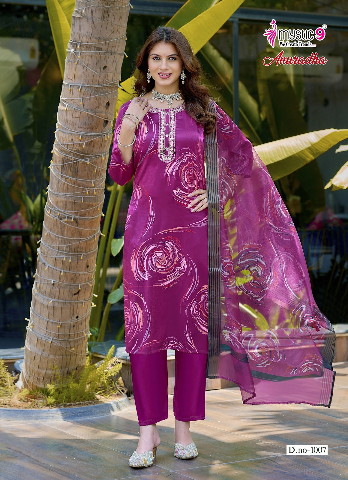 Anuradha Vol 1 Mystic 9 Roman Readymade Pant Style Suits Wholesaler Ahmedabad