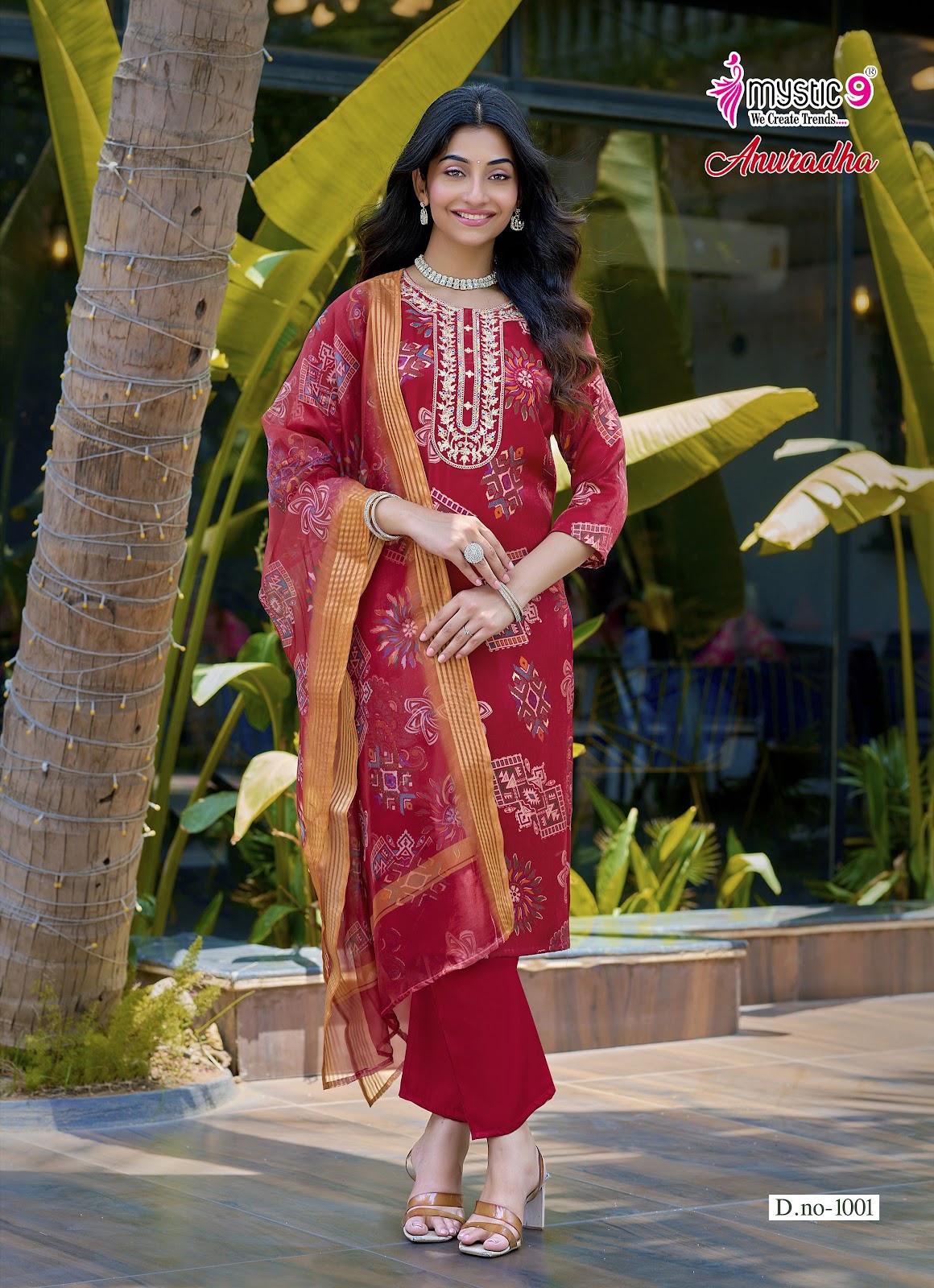 Anuradha Vol 1 Mystic 9 Roman Readymade Pant Style Suits Wholesaler Ahmedabad