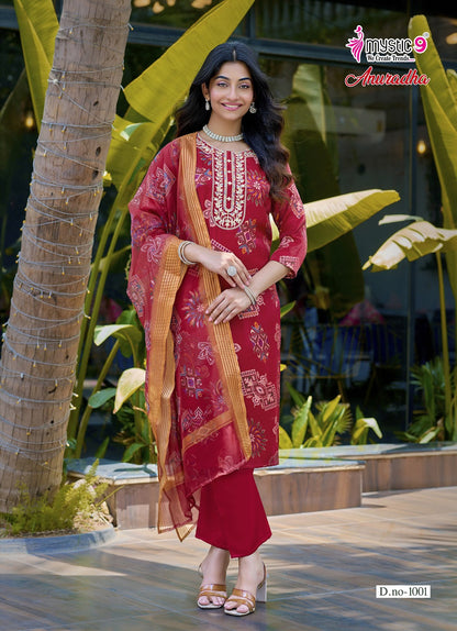 Anuradha Vol 1 Mystic 9 Roman Readymade Pant Style Suits Wholesaler Ahmedabad