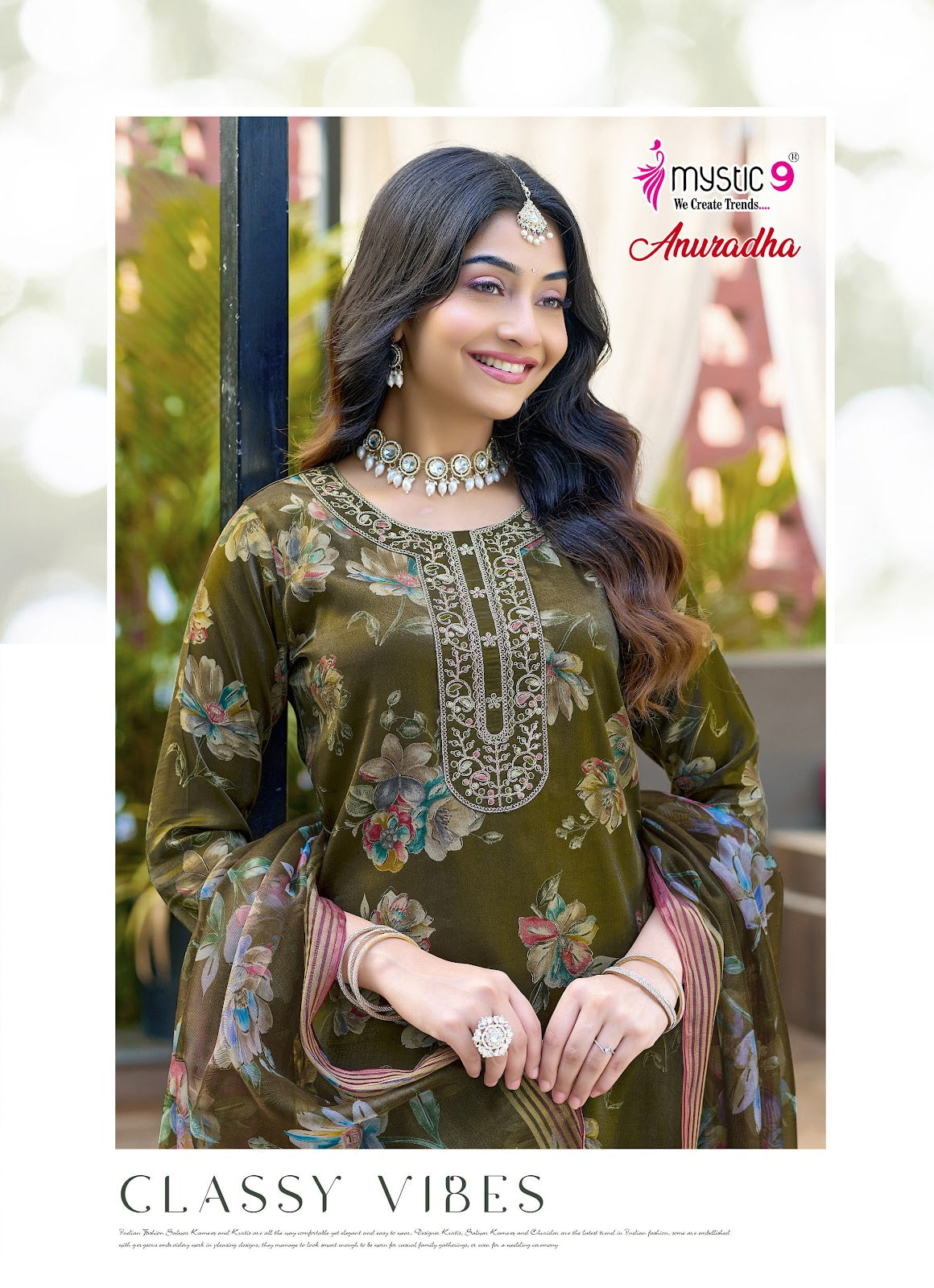 Anuradha Vol 1 Mystic 9 Roman Readymade Pant Style Suits Wholesaler Ahmedabad