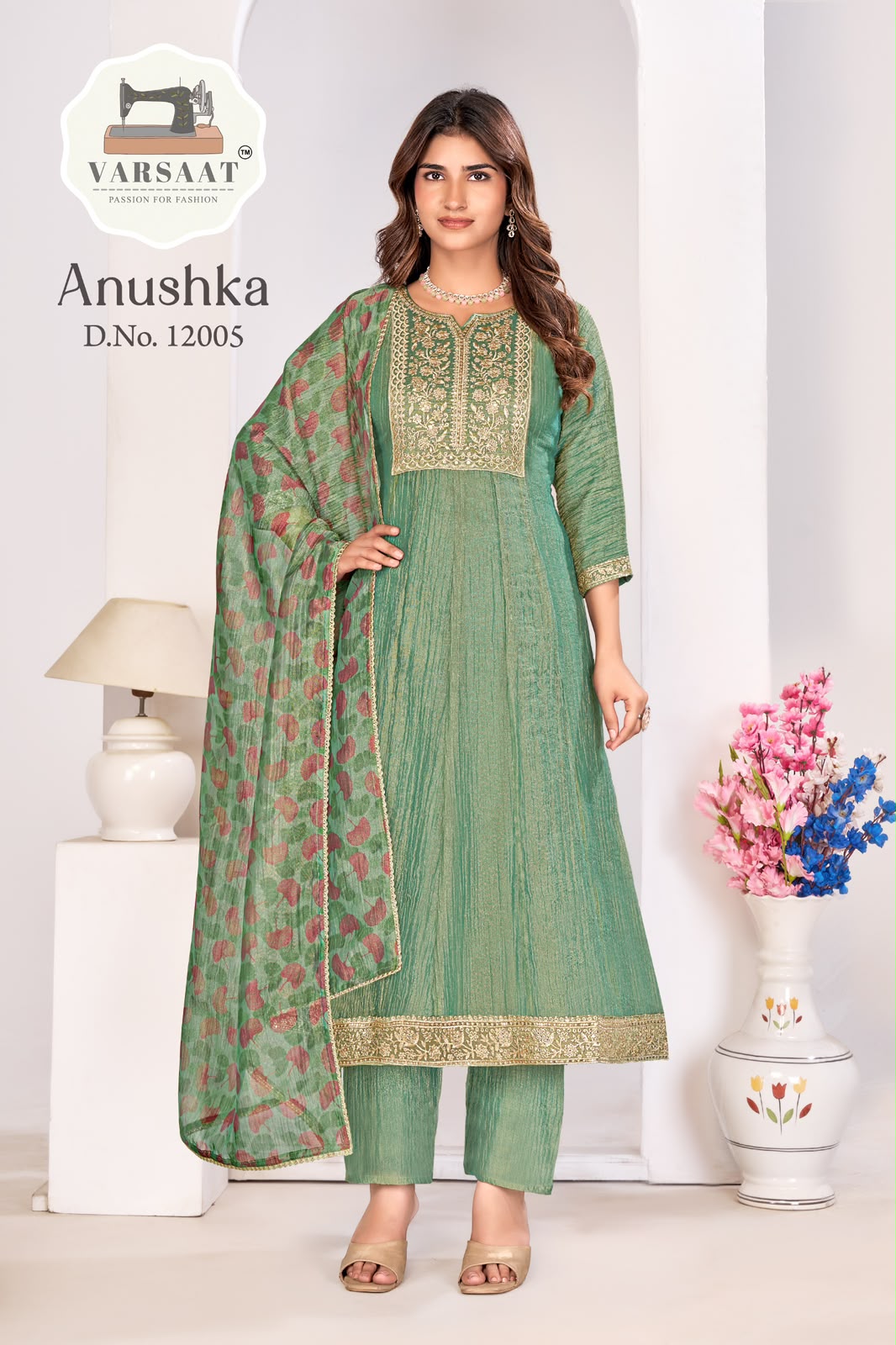 Anushka Varsaat Salsa Silk Readymade Anarkali Suits Supplier