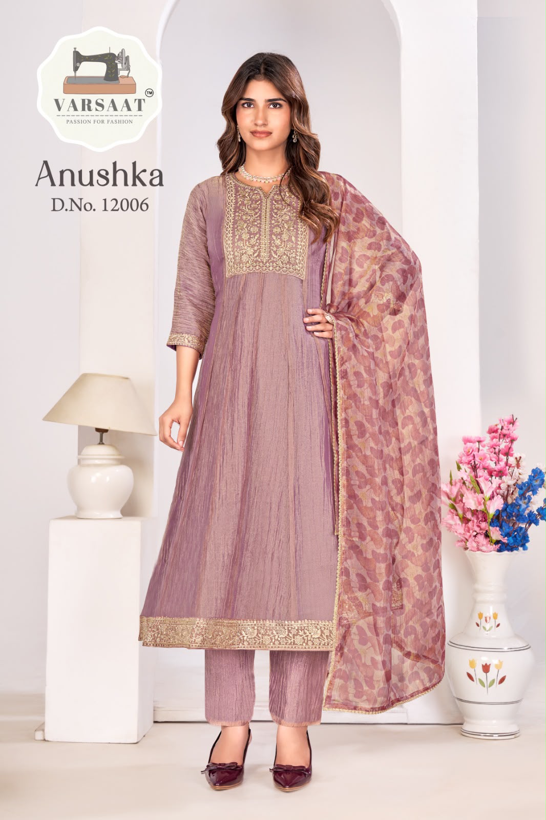 Anushka Varsaat Salsa Silk Readymade Anarkali Suits Supplier