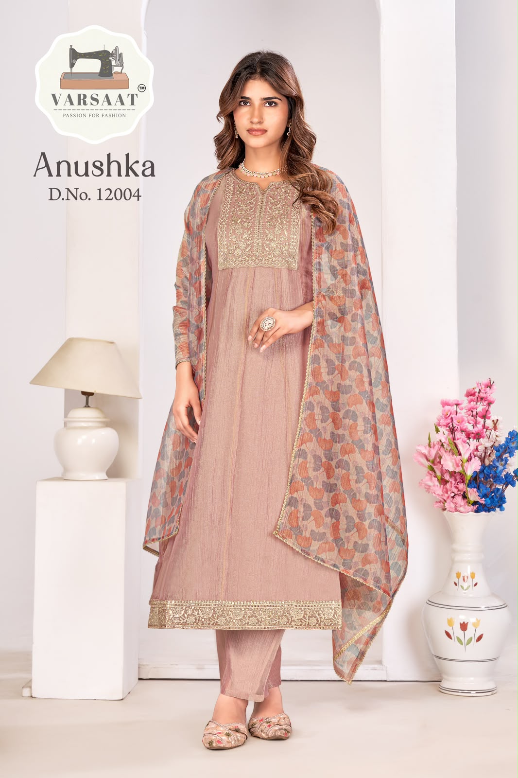 Anushka Varsaat Salsa Silk Readymade Anarkali Suits Supplier