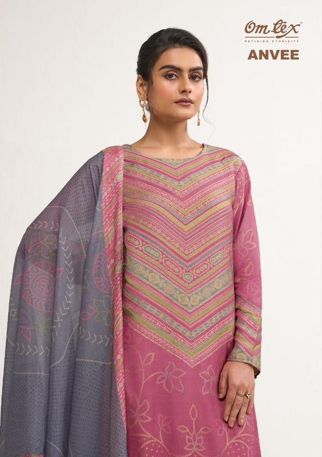 Anvee Omtex Muslin Jacquard Pant Style Suits Wholesale Price