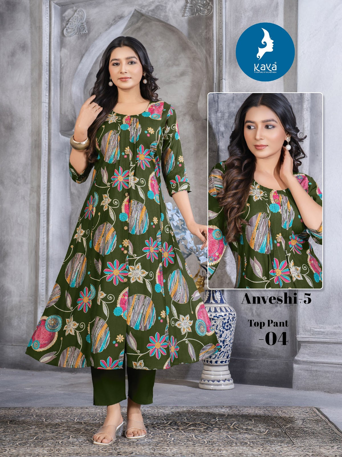 Anveshi 5 Kaya Vertican Kurti Pant Set Exporter