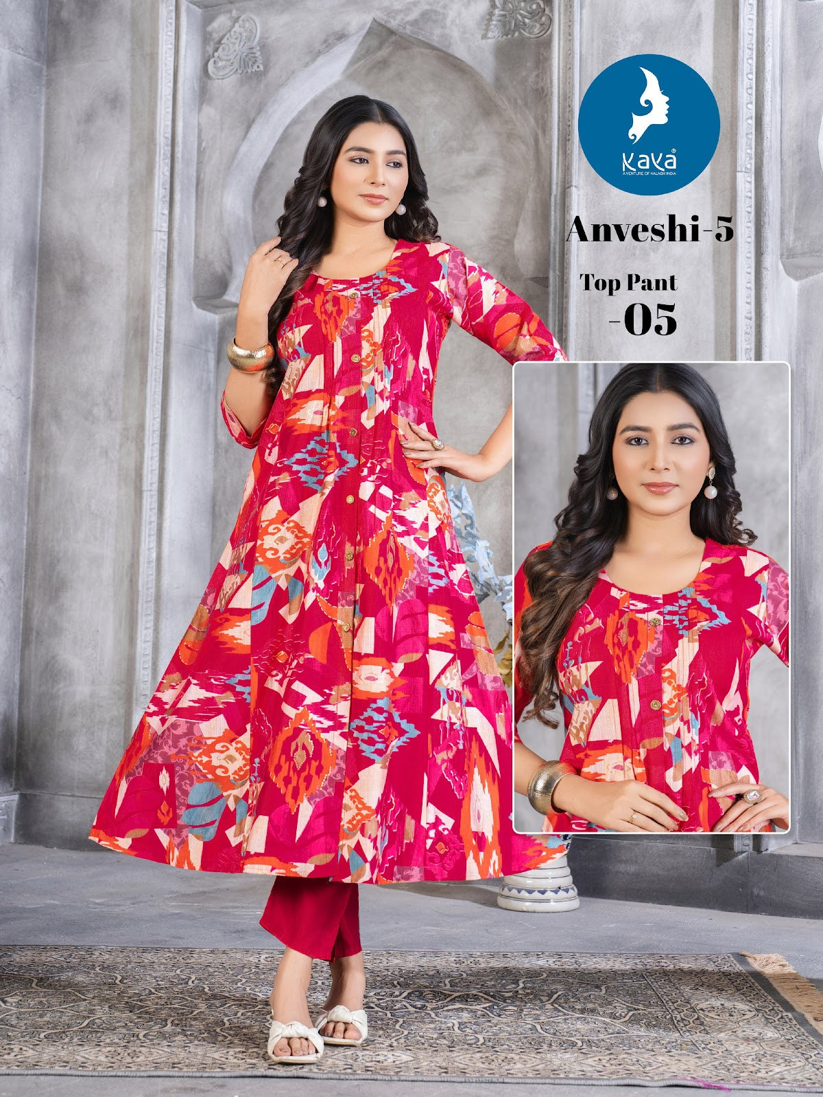 Anveshi 5 Kaya Vertican Kurti Pant Set Exporter