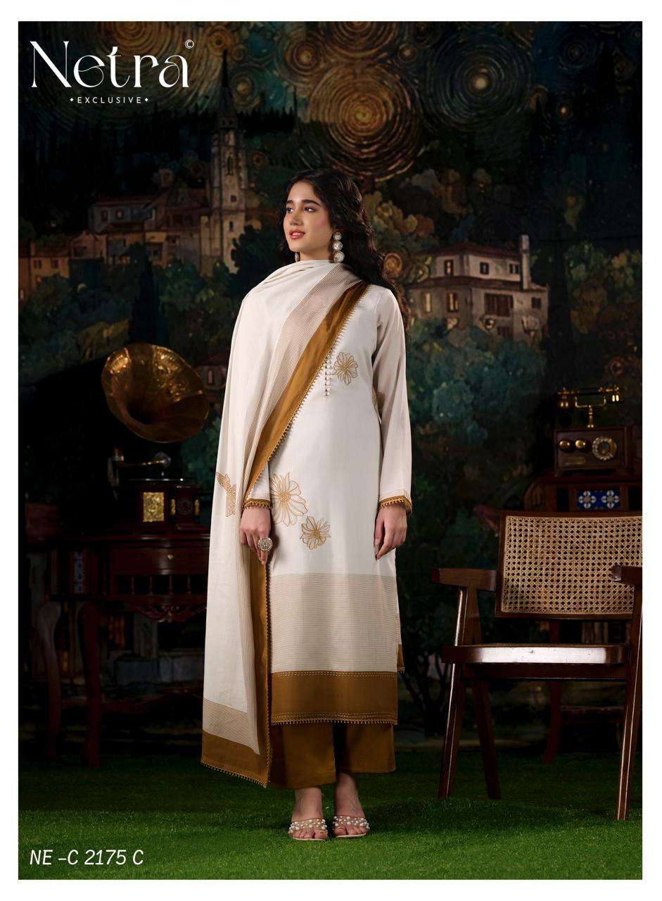 Anvi Netra Mul Chanderi Pant Style Suits Supplier Gujarat