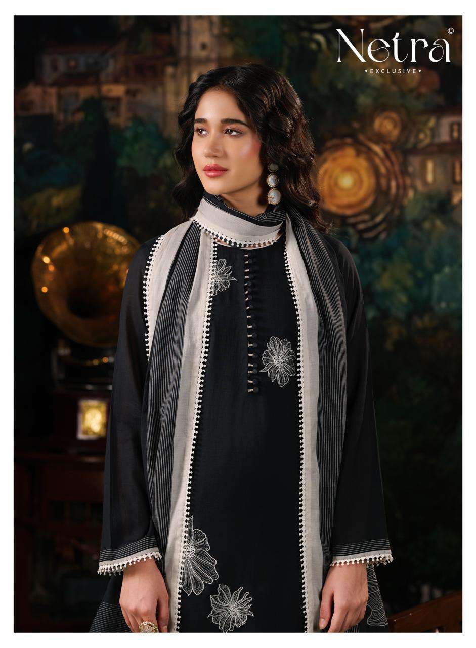 Anvi Netra Mul Chanderi Pant Style Suits Supplier Gujarat