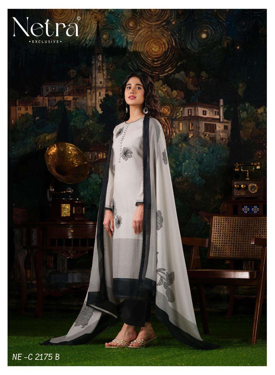Anvi Netra Mul Chanderi Pant Style Suits Supplier Gujarat