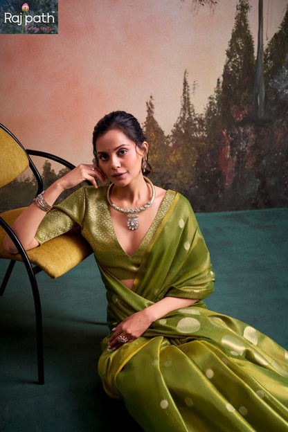 Anvika Doller Silk Rajpath Tissue Silk Sarees Supplier Ahmedabad