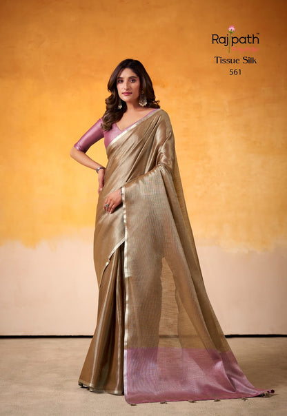 Anvika Light Edition Rajpath Tissue Silk Sarees Exporter India