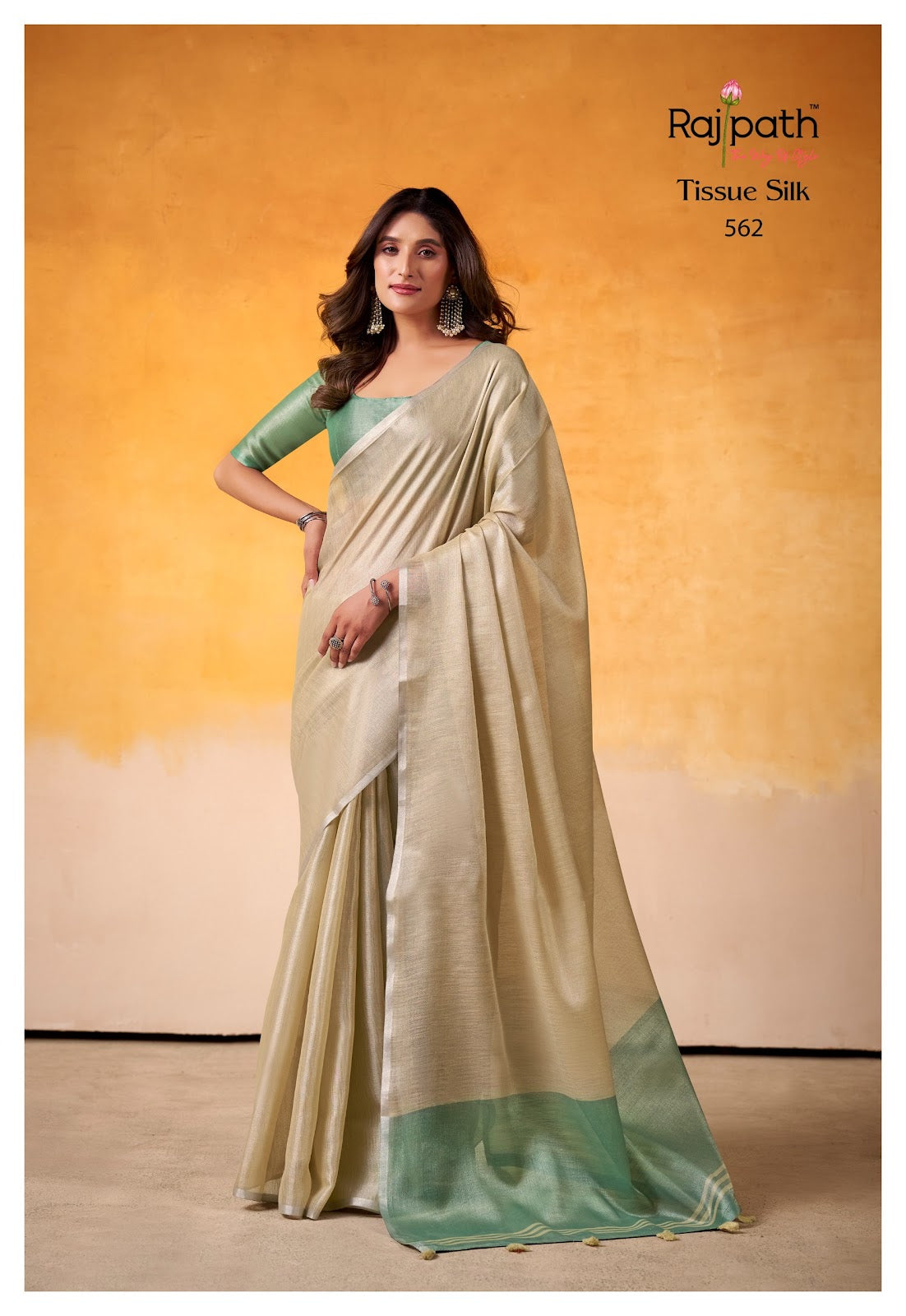 Anvika Light Edition Rajpath Tissue Silk Sarees Exporter India