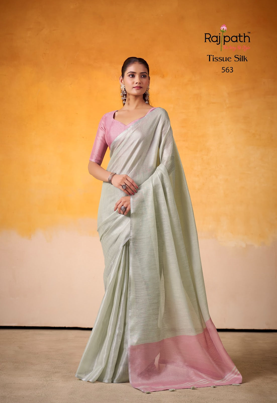Anvika Light Edition Rajpath Tissue Silk Sarees Exporter India