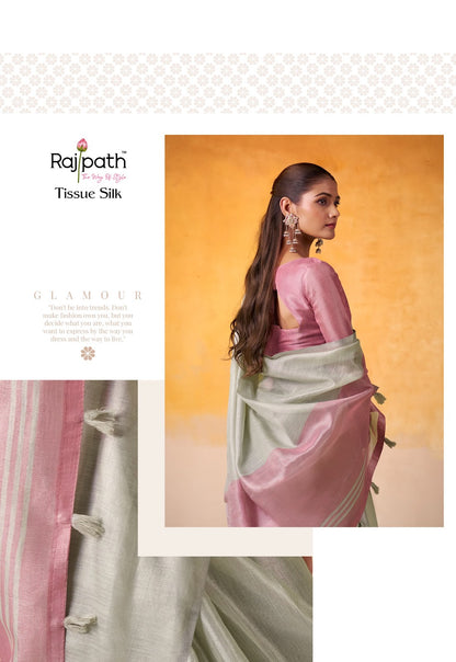 Anvika Light Edition Rajpath Tissue Silk Sarees Exporter India