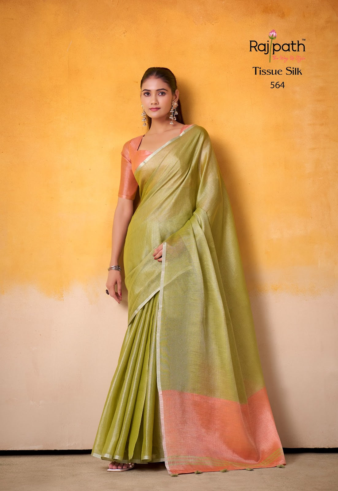 Anvika Light Edition Rajpath Tissue Silk Sarees Exporter India