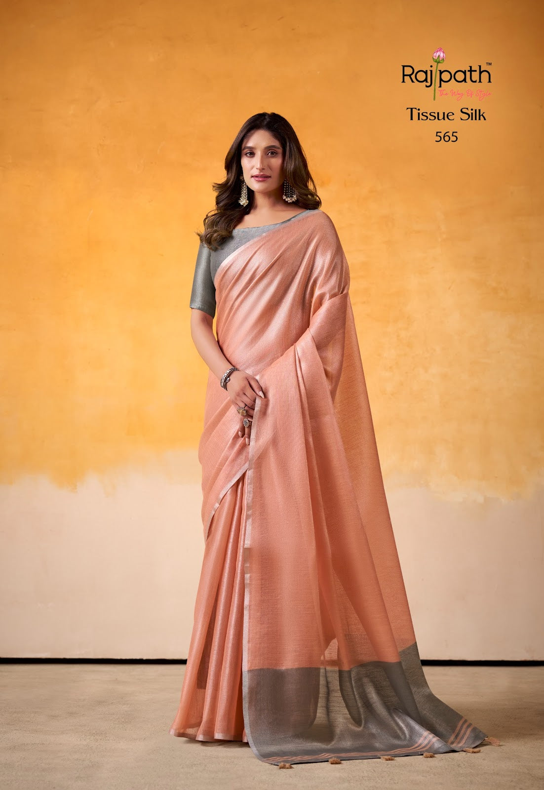 Anvika Light Edition Rajpath Tissue Silk Sarees Exporter India